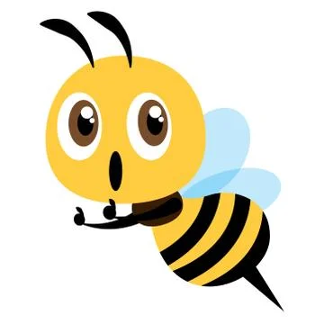 Flat design cartoon cute bee thumb up with excited expression Stock-Illustration