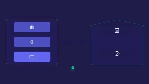 Flat design Case study journey animation - indigo marketing motion graphic loop Stockbeeldmateriaal 342626314