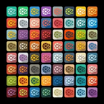 Flat design: casino chips Stock Illustration