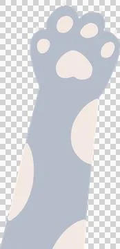 Flat design cat foreleg is showing cream patches, rounded pads and claws on Illustrazione stock