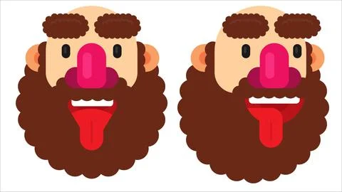 Flat Design Caveman's Head. Stock Illustration