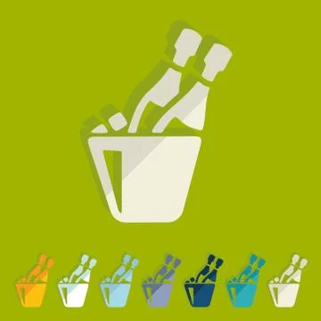 Flat design: champagne Stock Illustration