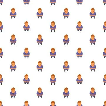 Flat design character seamless pattern on white background Illustrazione stock