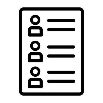 Flat design checklist icon with four user profile placeholders Stock Illustration