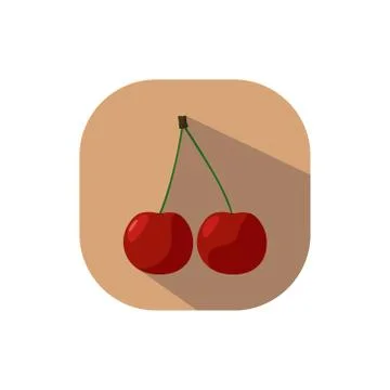 Flat design cherries Stock Illustration