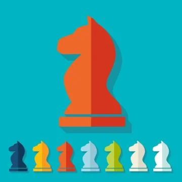 Flat design: chess Stock Illustration