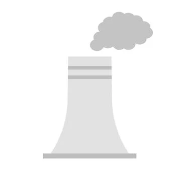 Flat design chimney and emitted smoke. Vector. Stock Illustration