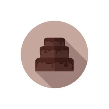 Flat design chocolate cake Stock Illustration