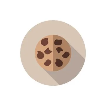 Flat design chocolate chip cookie Stock Illustration