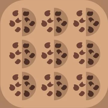 Flat design chocolate chip cookie background Stock Illustration