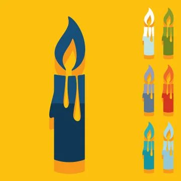 Flat design: christmas candle Stock Illustration