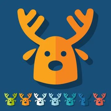 Flat design: christmas deer Stock Illustration