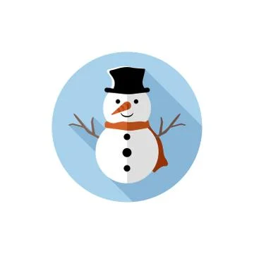 Flat design Christmas Snowman Stock Illustration