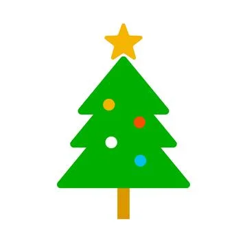 Flat design Christmas tree icon. Christmastime. Vector. Illustrazione stock
