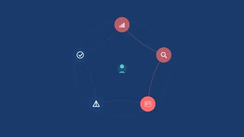 Flat design Churn cohort analysis animation - cobalt blue marketing motion Stock Footage 342627276