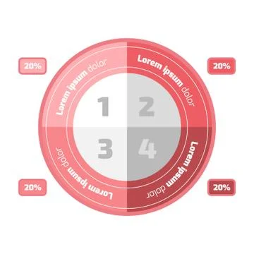 Flat design circle infographic Stock Illustration