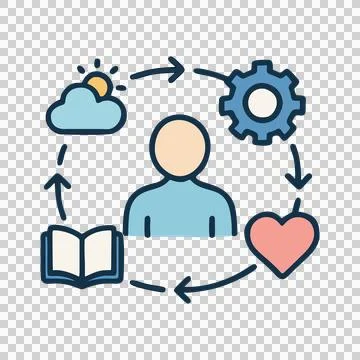 Flat Design Circular Flow Chart Illustrating Human Life Cycle Development And Gr Stockillustratie