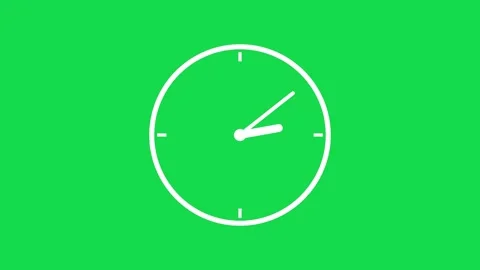 Flat Design Clock 24 hours revolution Animation on transparent background. class Stock Footage 316900454