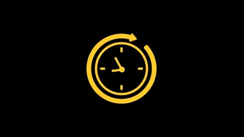 Flat Design Clock Icon Rotating Time Management Animation Stock Footage 325331736