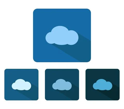 Flat design cloud icon illustrated in vector on white background Stock Illustration