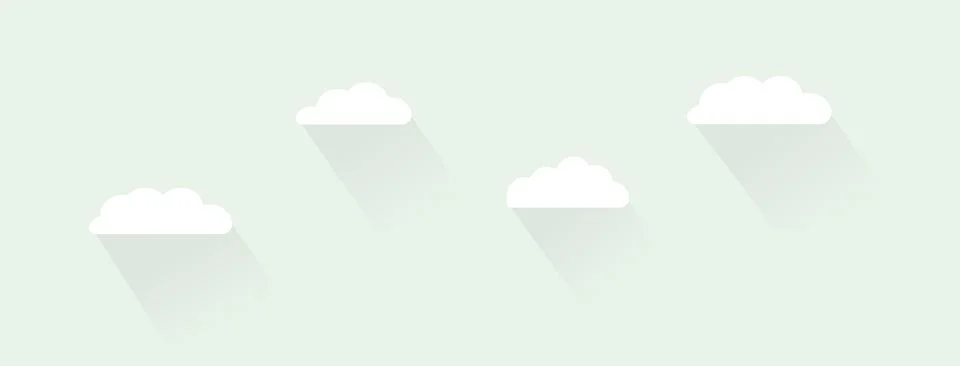 Flat design clouds. Set. Flat shadows. Vector illustration Stock Illustration