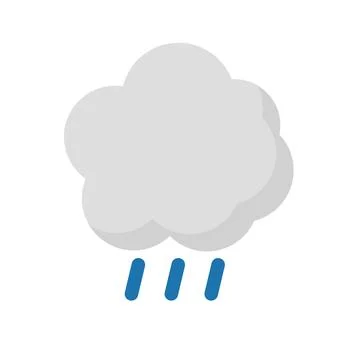 Flat design cloudy and rain icon. Vector. Stock Illustration