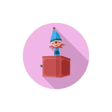 Flat design Clown Jack In The Box Stock Illustration