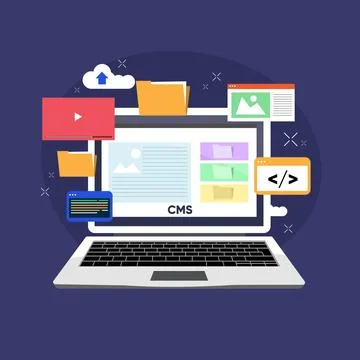 Flat design cms illustration Stock Illustration