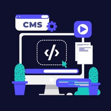 Flat design cms illustration Stock Illustration