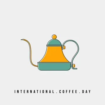 Flat design of Coffee pot Stock Illustration