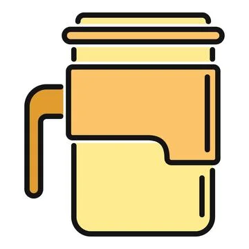 Flat design coffee travel mug icon illustration Stock Illustration
