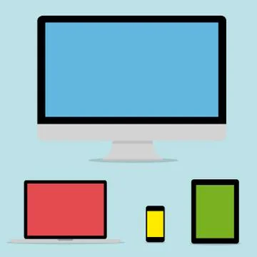 Flat design collection modern digital tech device Stock Illustration