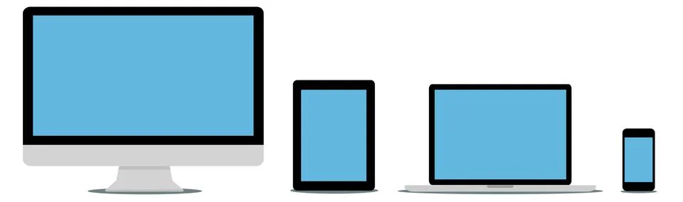 Flat design collection modern digital tech device Stock Illustration