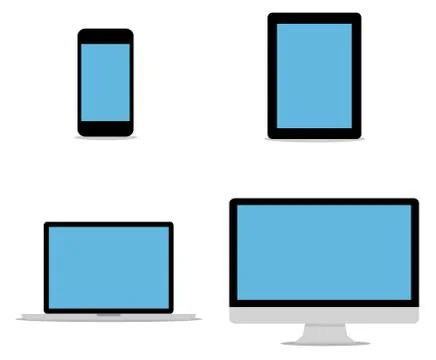 Flat design collection modern digital tech device Stock Illustration