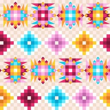 Flat design colorful geometric pattern Illustrazione stock