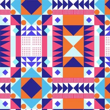 Flat design colorful geometric pattern Illustrazione stock