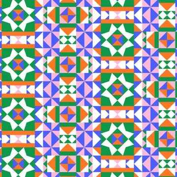 Flat design colorful geometric pattern Stock Illustration