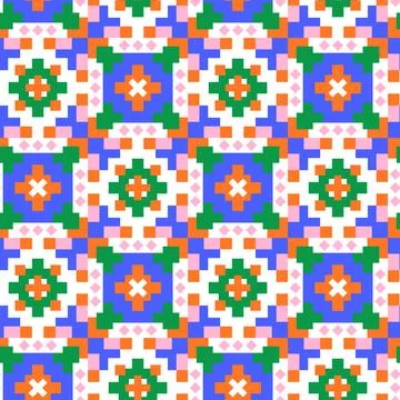 Flat design colorful geometric pattern Illustrazione stock