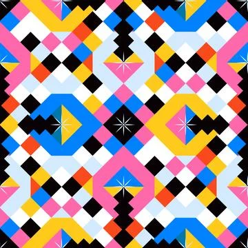 Flat design colorful geometric pattern Stock Illustration