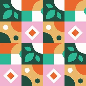 Flat design colorful geometric pattern Stock Illustration