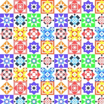 Flat design colorful geometric pattern Stock Illustration