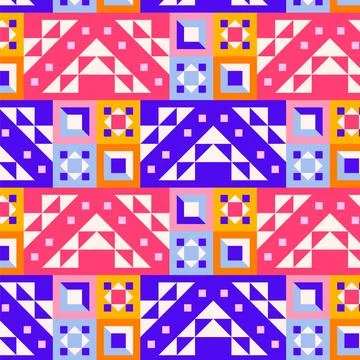 Flat design colorful geometric pattern Stock Illustration