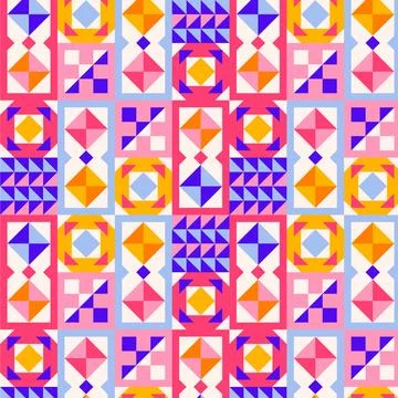 Flat design colorful geometric pattern Illustrazione stock