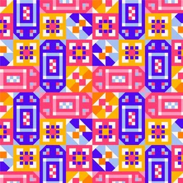 Flat design colorful geometric pattern Illustrazione stock
