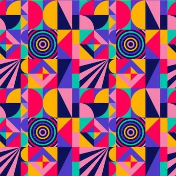 Flat design colorful geometric pattern Illustrazione stock