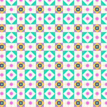 Flat design colorful geometric pattern Illustrazione stock