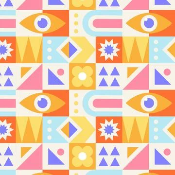 Flat design colorful geometric pattern Illustrazione stock