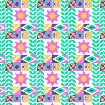 Flat design colorful geometric pattern Stock Illustration