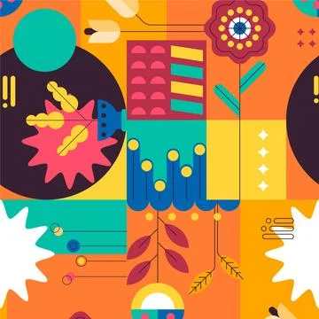 Flat design colorful geometric pattern Stockillustratie