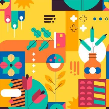 Flat design colorful geometric pattern Stock Illustration